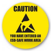 DuraStripe rond veiligheidsteken / CAUTION YOU HAVE ENTERED AN ESD-SAFE WORK AREA